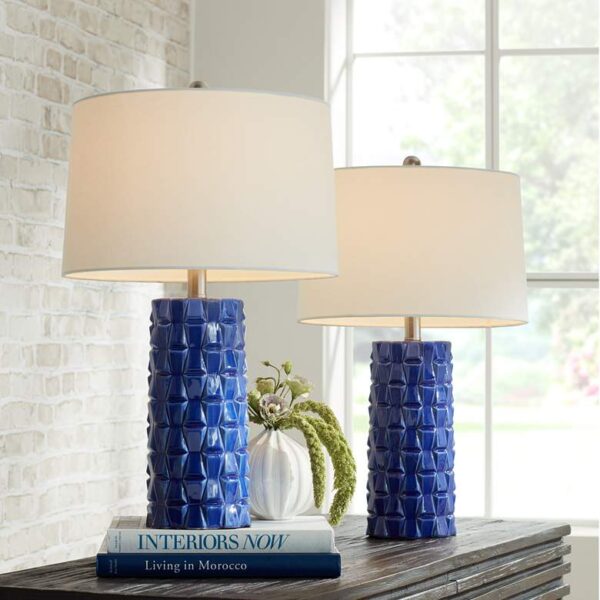 Blue Ceramic Table Lamps (Set of 2)