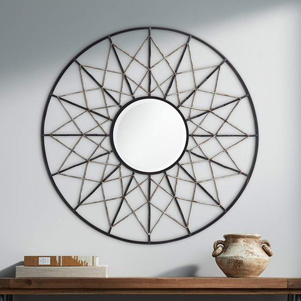 Black & Silver Metal Decorative Wall Mirror
