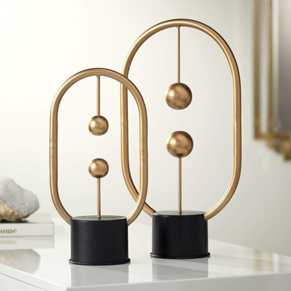 Matte Gold Abstract Table Top Sculpture