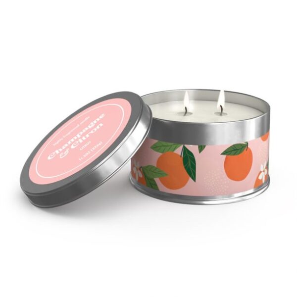 Champagne & Citron Citrus -Tin Scented Candle