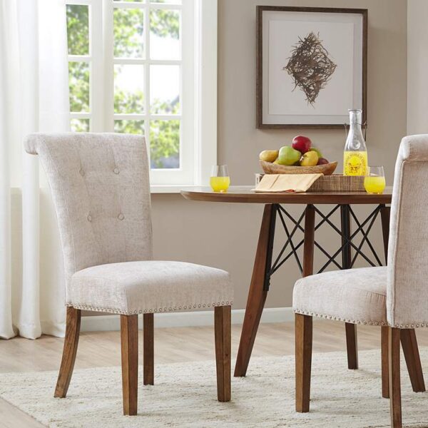 Plush Cream Velour Dining Chairs (Set of 2)