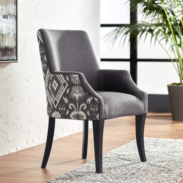 Grey Printed Accent Chair