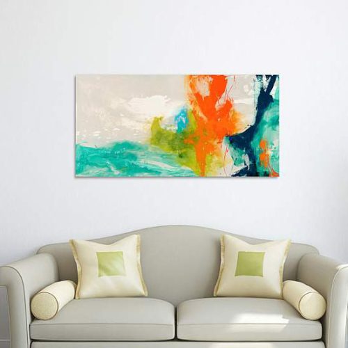 Bold Abstract Tempered Glass Wall Painting