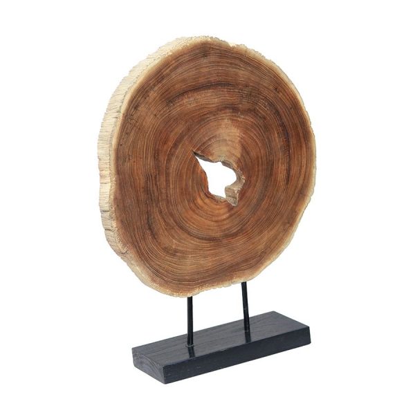 Teak Live Edge Wood Slice Table Top Sculpture