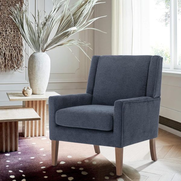 Modern Upholstered Navy Accent Chair
