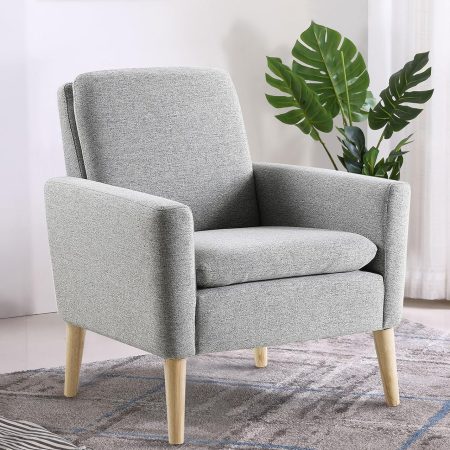 Modern Silver Upholstered Accent Chair