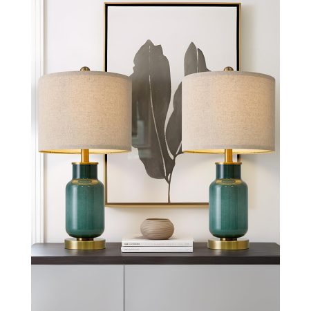 Glass Table Lamps - Set of 2