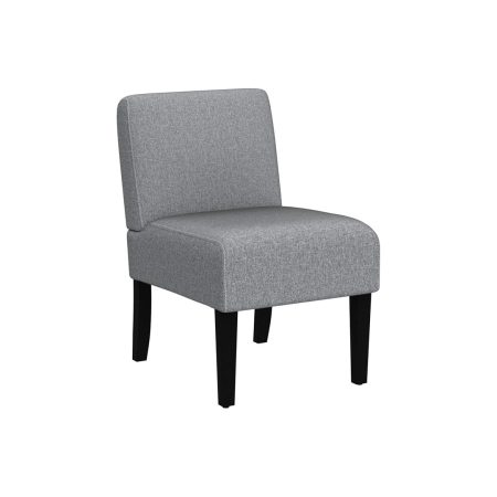 Ash Grey Linen Armless Accent Chair