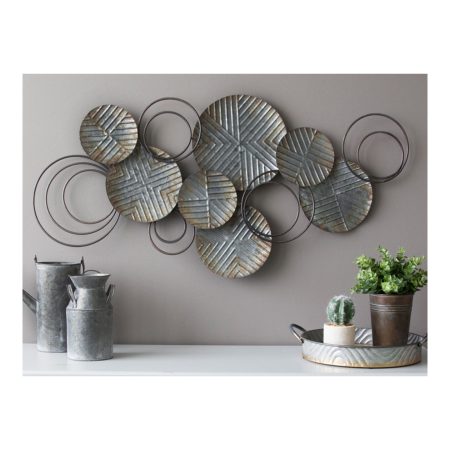Abstract Industrial Galvanised Metal Circle Wall Sculpture