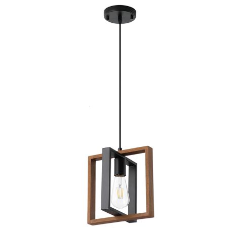 Industrial Wood & Metal Pendant Lighting