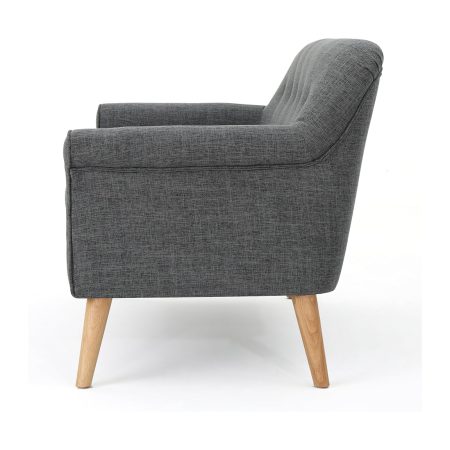 Accent Mid-Century Dark Grey Love Seat